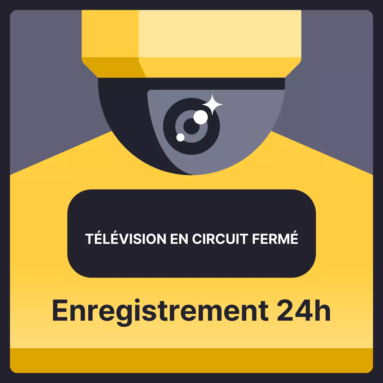 Annonce d'enregistrement CCTV de base jaune et gris
