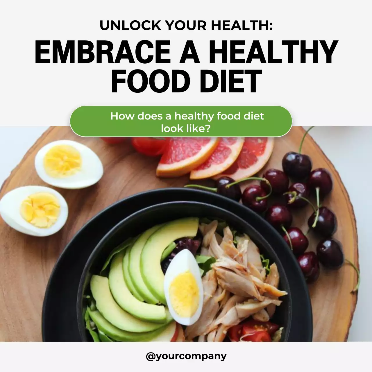 Green Minimal Food Guide Social Media Post