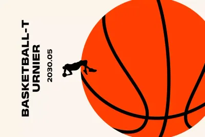 Einfaches Design Basketball-Turnier mit Basketbällen und Menschen spielen Basketbälle