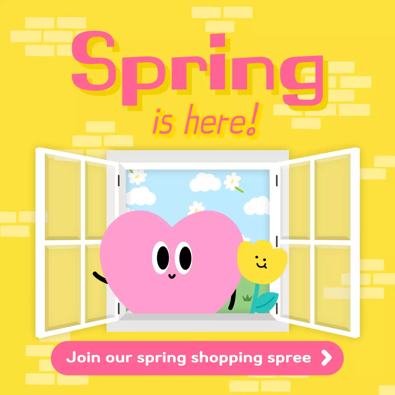 Pink Trendy Spring Promotion Instagram Carousel