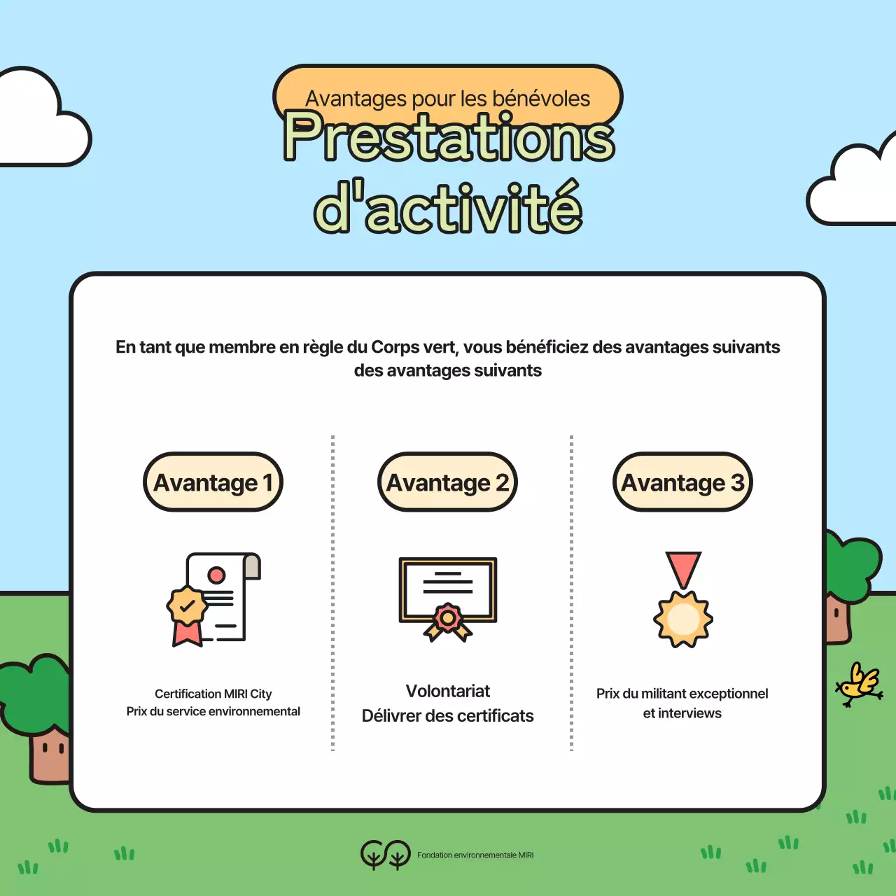 Campagne de recrutement d'étudiants universitaires verts et jaunes volontaires pour l'environnement