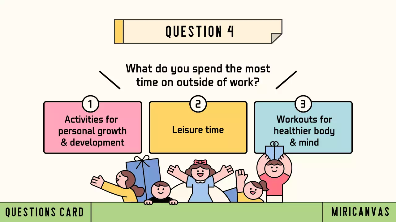 Cute question card presentations from State of the Union and Ivory