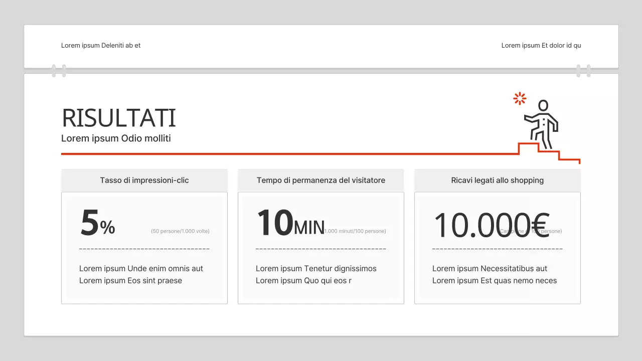 Un semplice report di analisi dei contenuti in bianco e rosso
