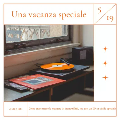 Promuovete l'audio LP arancione e bianco di tendenza del vostro music cafè