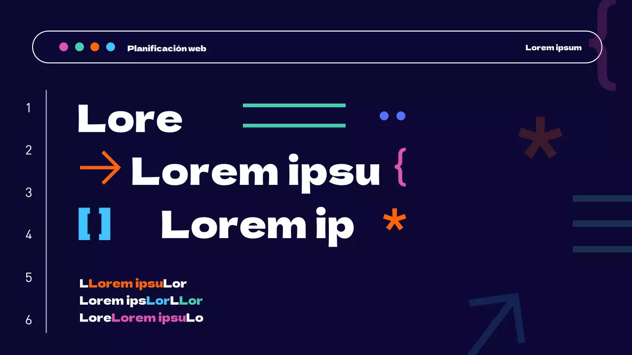 Resumen de proyecto de desarrollo web en azul claro y naranja