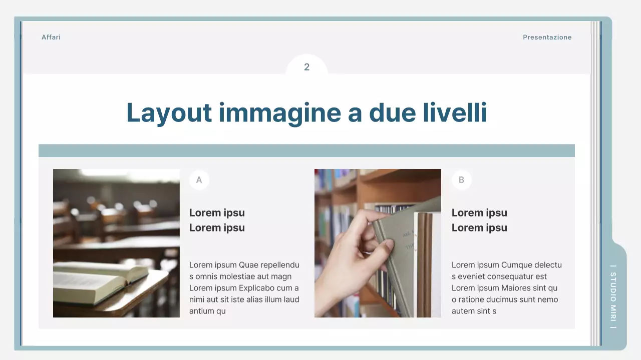 Un semplice prospetto di formazione in azzurro e grigio