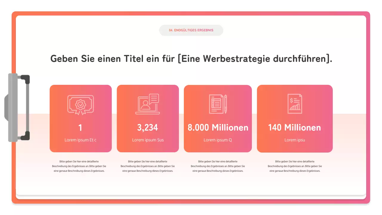 Wie man eine einfache Marketing-Fallstudie für eine Marke in Rosa und Orange erstellt