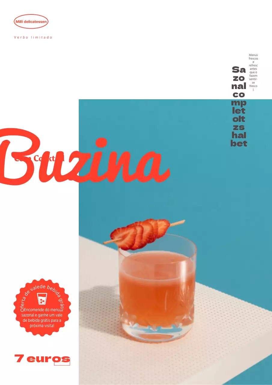 Promover uma simples bebida de verão em vermelho