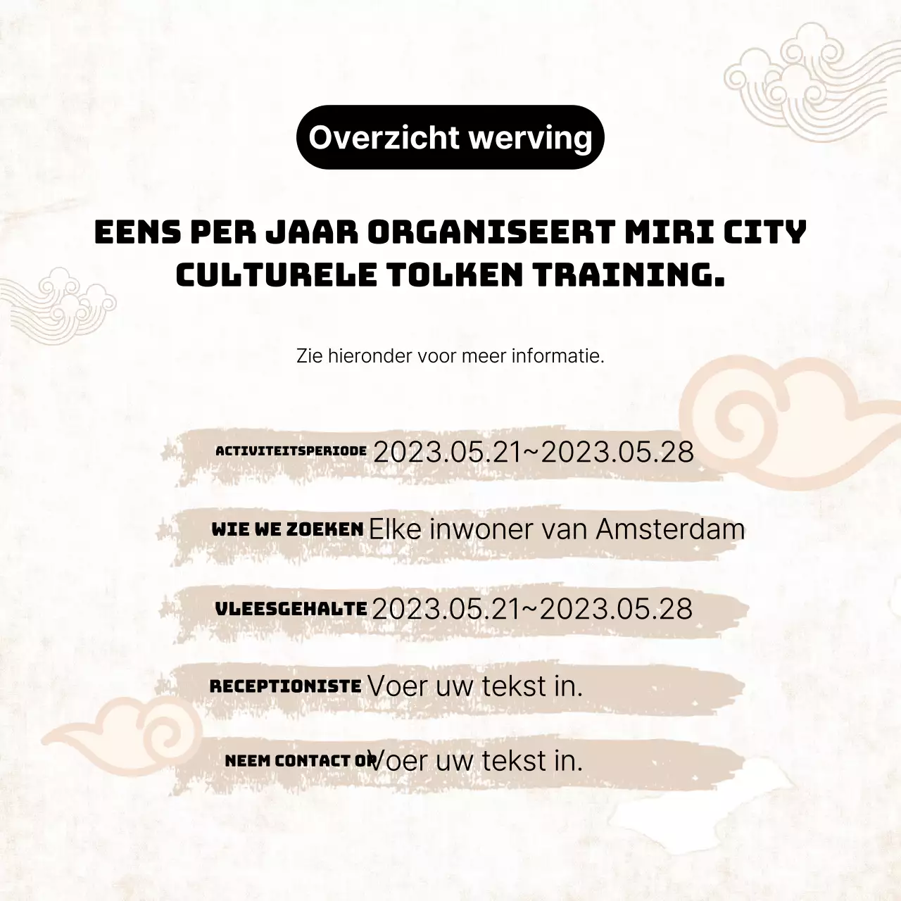 Bevorder de opleiding van traditionele culturele tolken met een gele achtergrond.