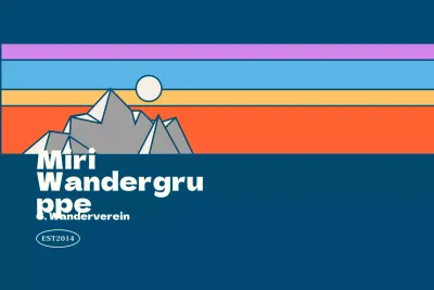 Sportvereine mit mehrfarbigen Bergillustrationen