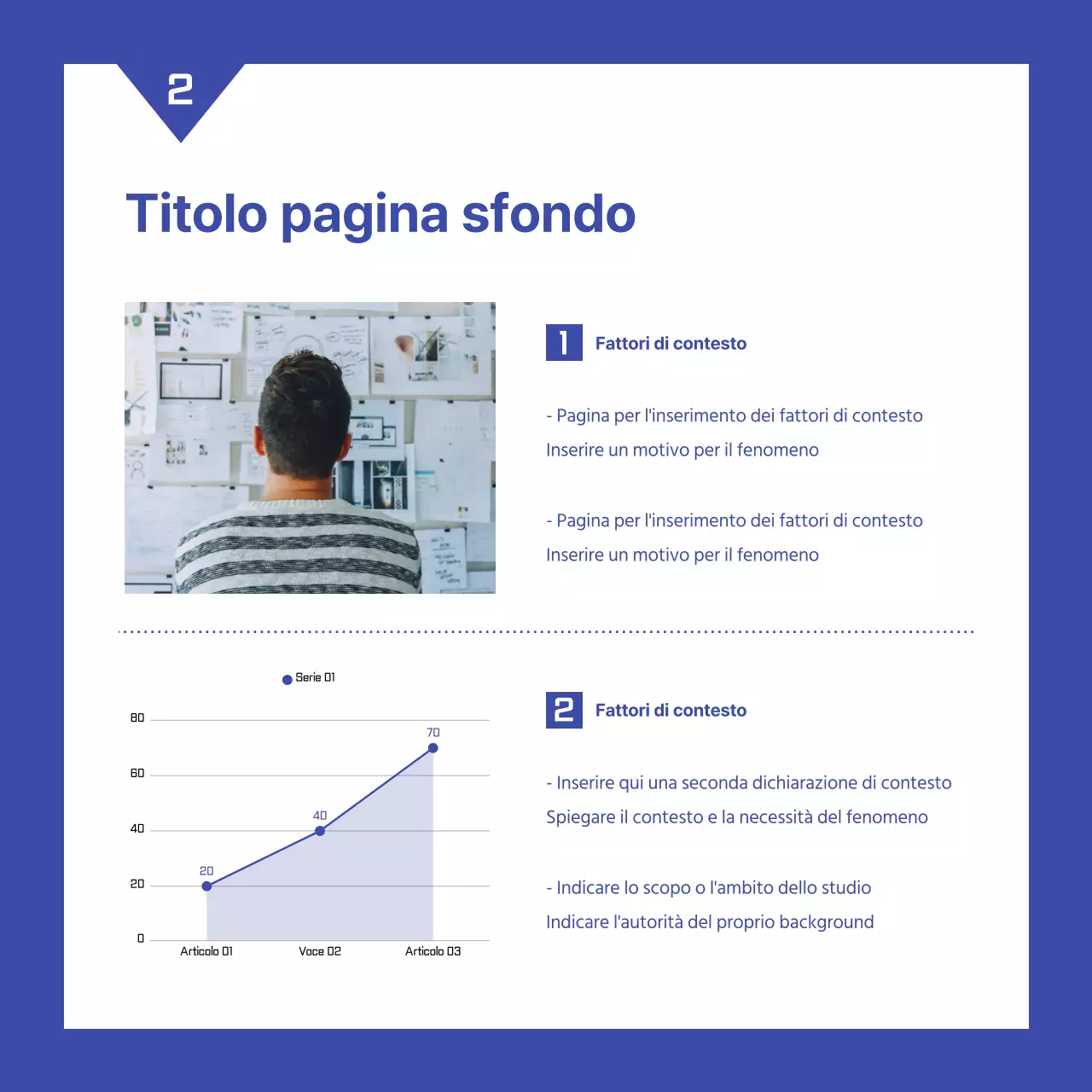 Un semplice rapporto di valutazione delle prestazioni aziendali in bianco e blu
