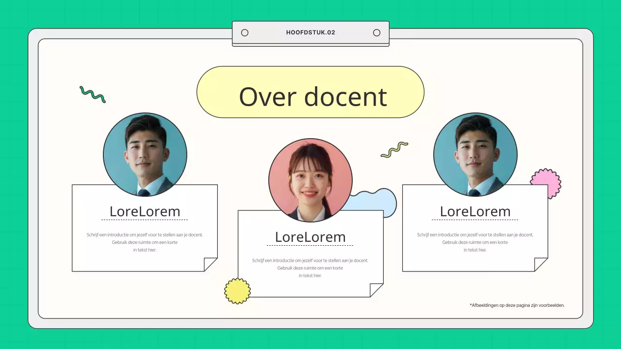 Kitscherig mint en geel schoolprospectus