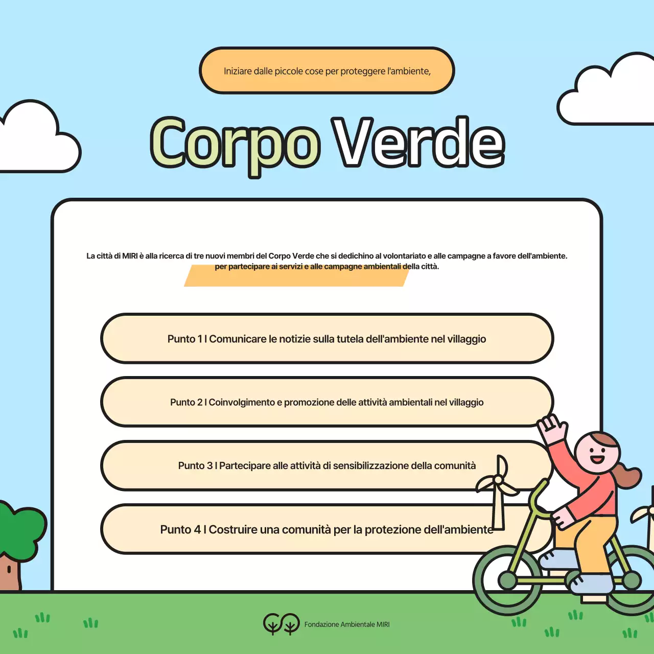 Campagna di reclutamento per studenti universitari volontari ambientali verdi e gialli