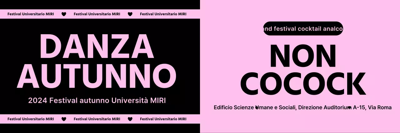 Concept design per il festival con combinazione di colori nero e pastello.