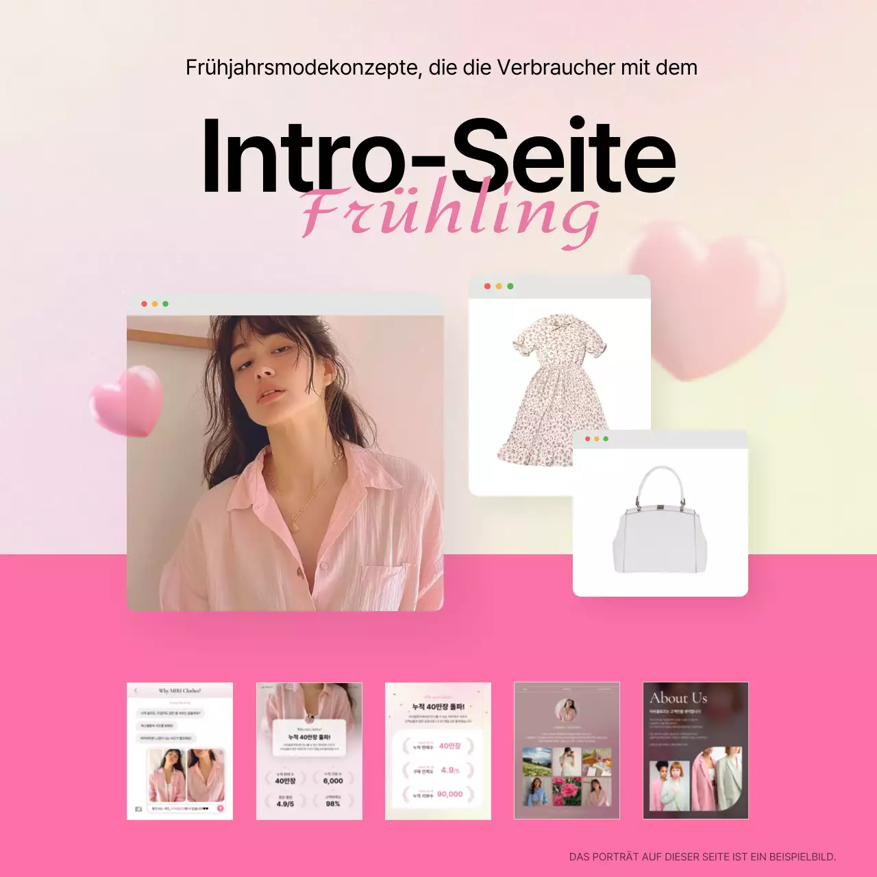 Förderung eines trendigen Mode-Intros in Rosa