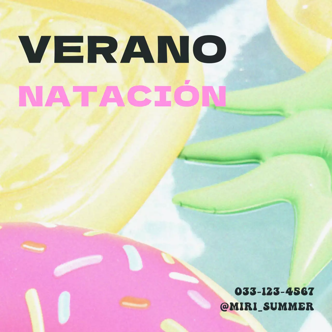 Sencillo puesto de vacaciones en la piscina en amarillo y negro