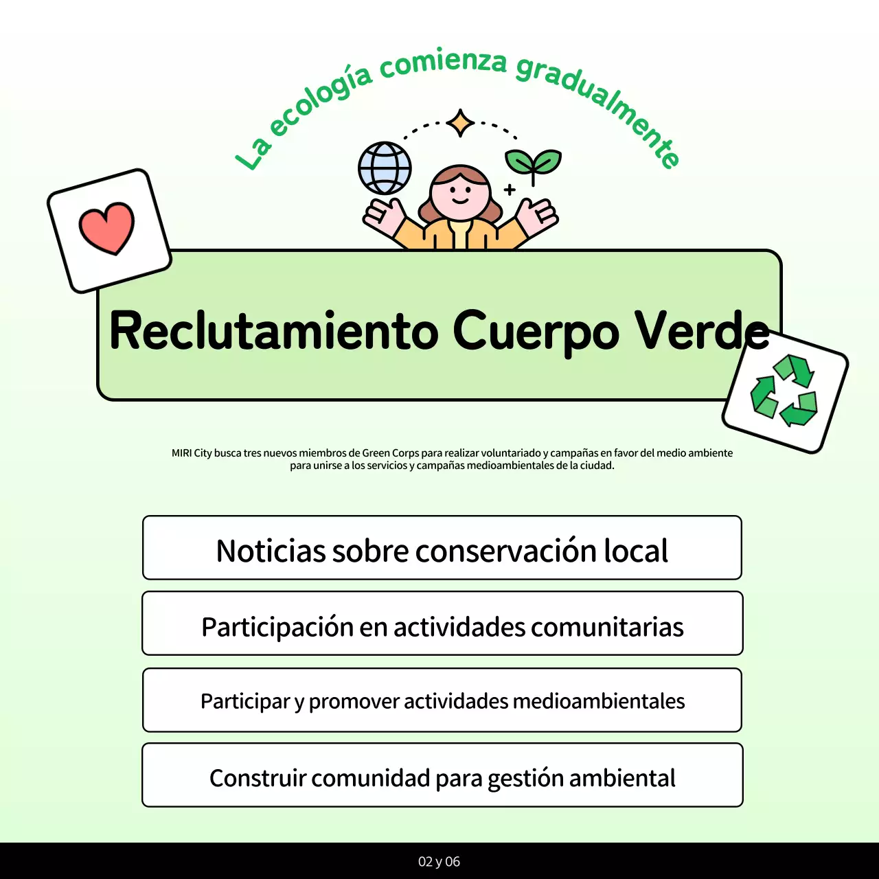 Promover los colores verde y chartreuse del cuerpo ambiental del sector público
