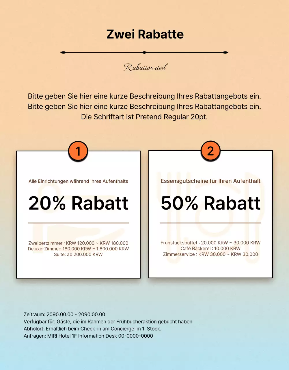 Kitschige Hotelangebote für den Sommer in Orange und Blau