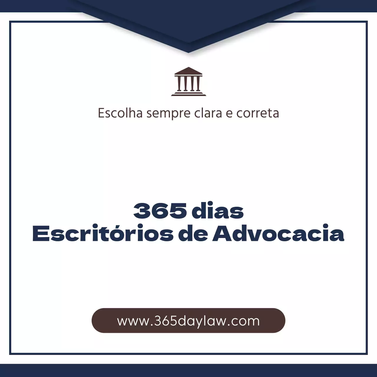 Um posto simples de escritório de advogados em azul-marinho e castanho