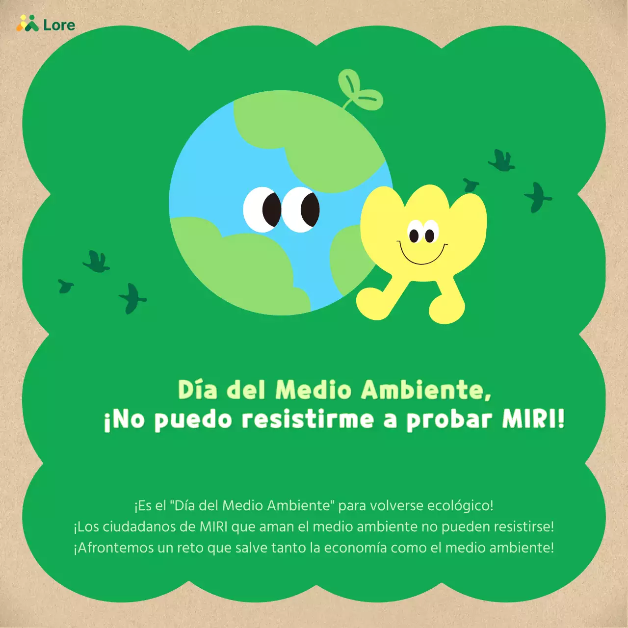 Promueva una bonita campaña beige y verde para el Día de la Tierra