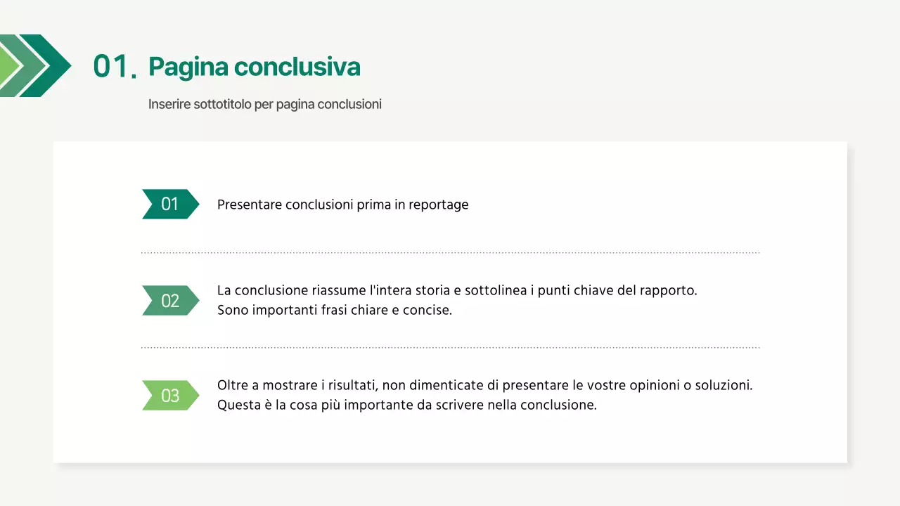 Un semplice rapporto aziendale in verde
