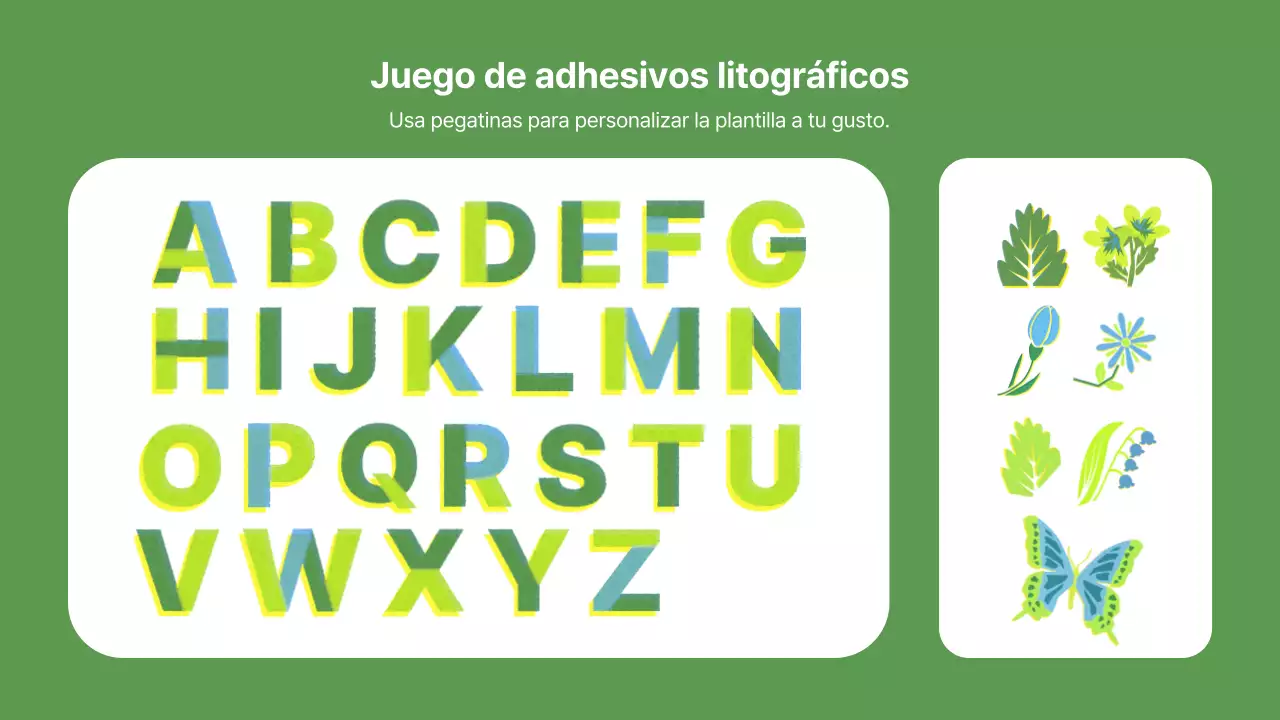 Promover la litografía moderna en chartreuse y azul claro