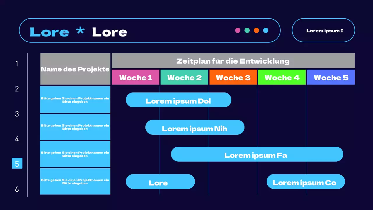 Trendy Web-Entwicklungsprojekt Brief in hellblau und orange