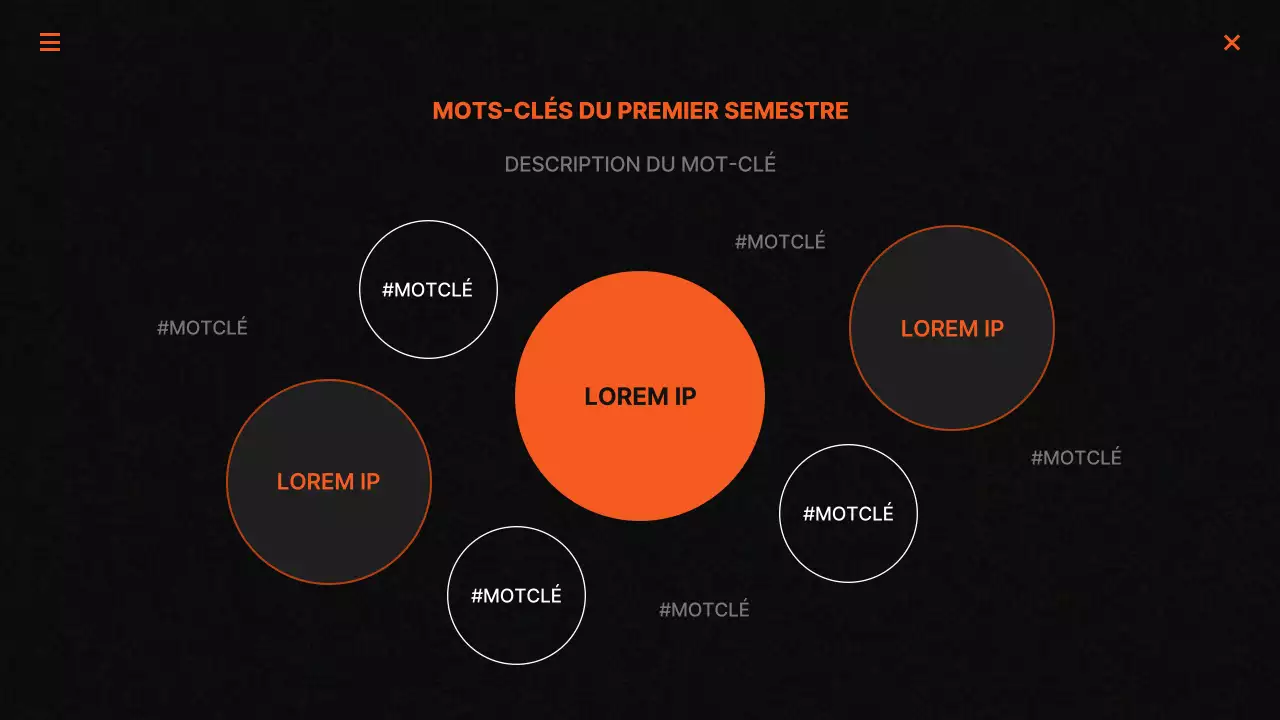 Rapports de marketing tendance en noir et orange