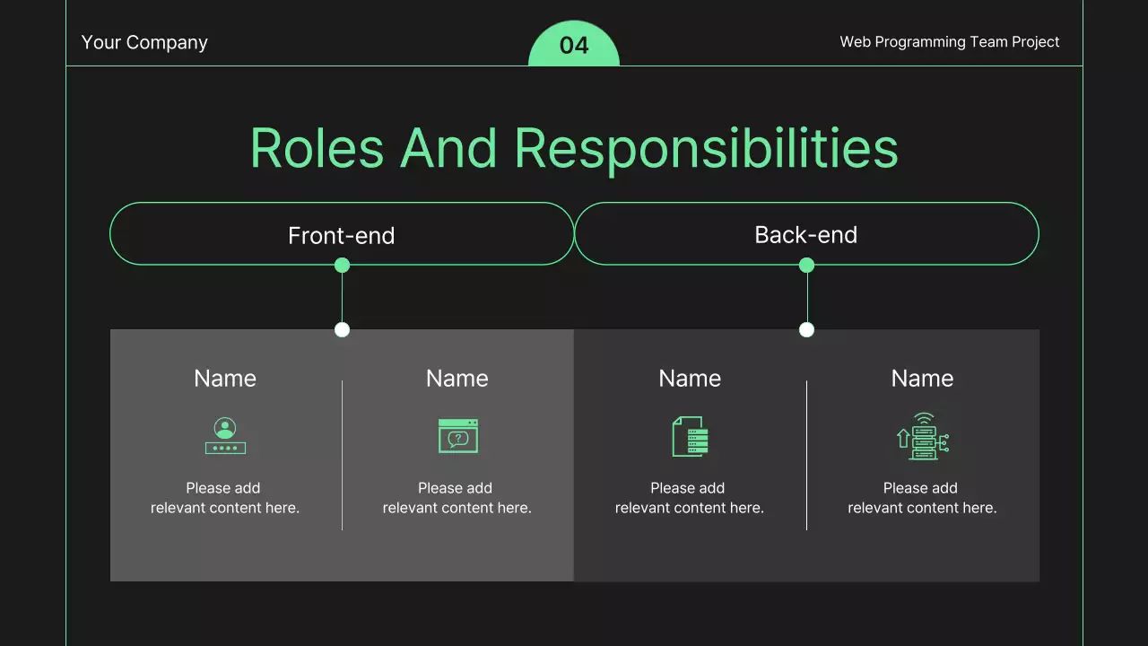 Kế hoạch phát triển web đơn giản màu đen và xanh lá cây