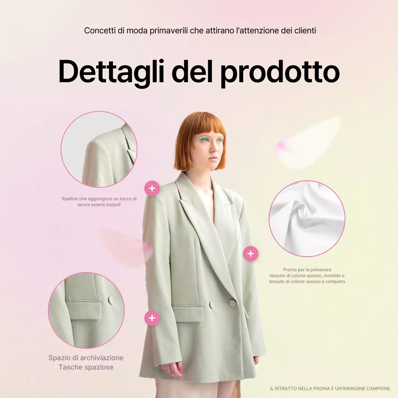 Promuovere descrizioni di prodotti di moda kitsch in giallo e rosa