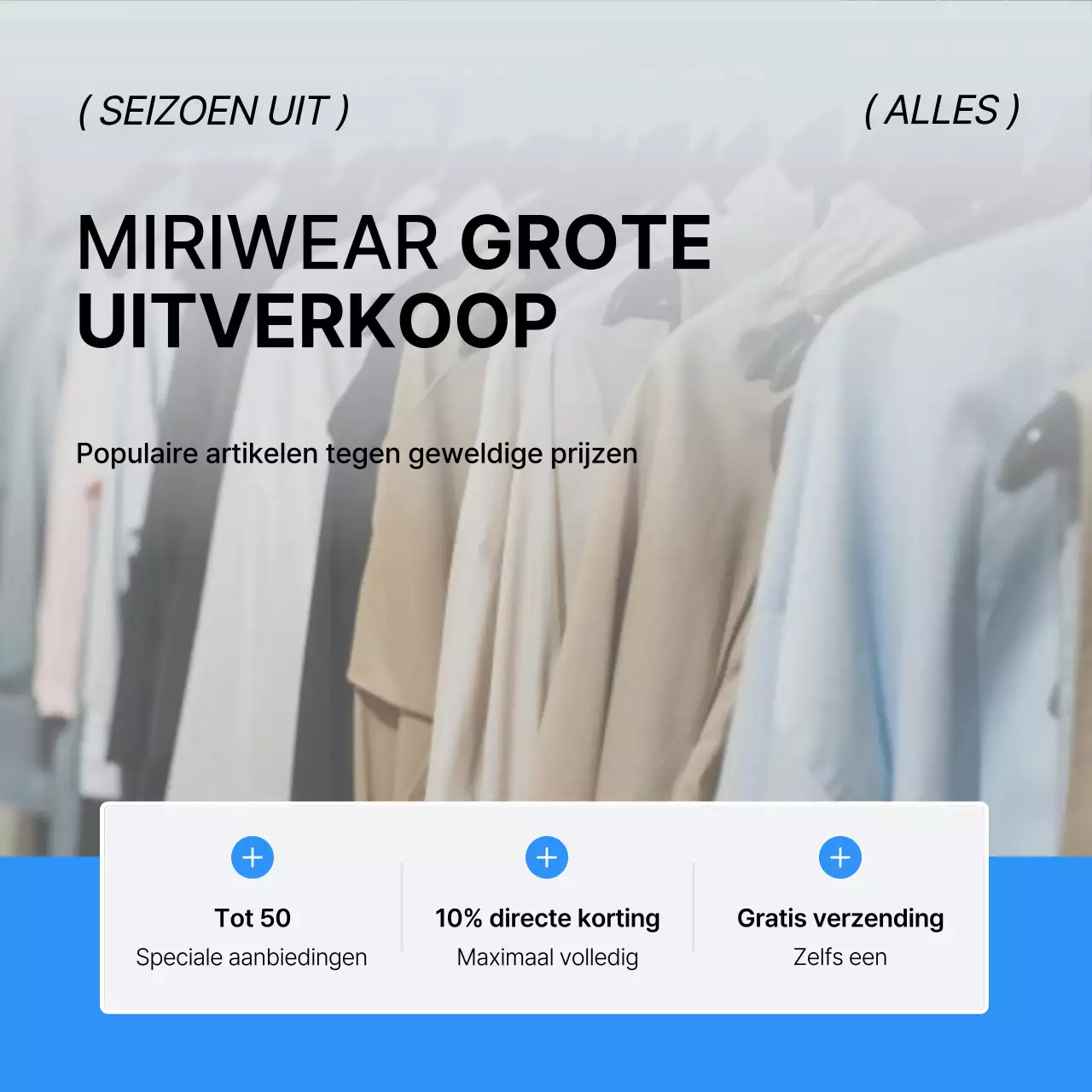 Een trendy modehoes in blauw en wit