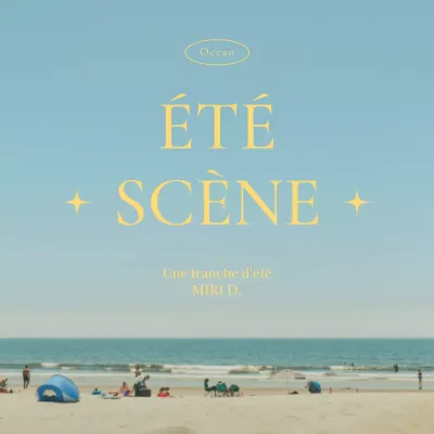 Kitschy sea beach post en bleu et jaune