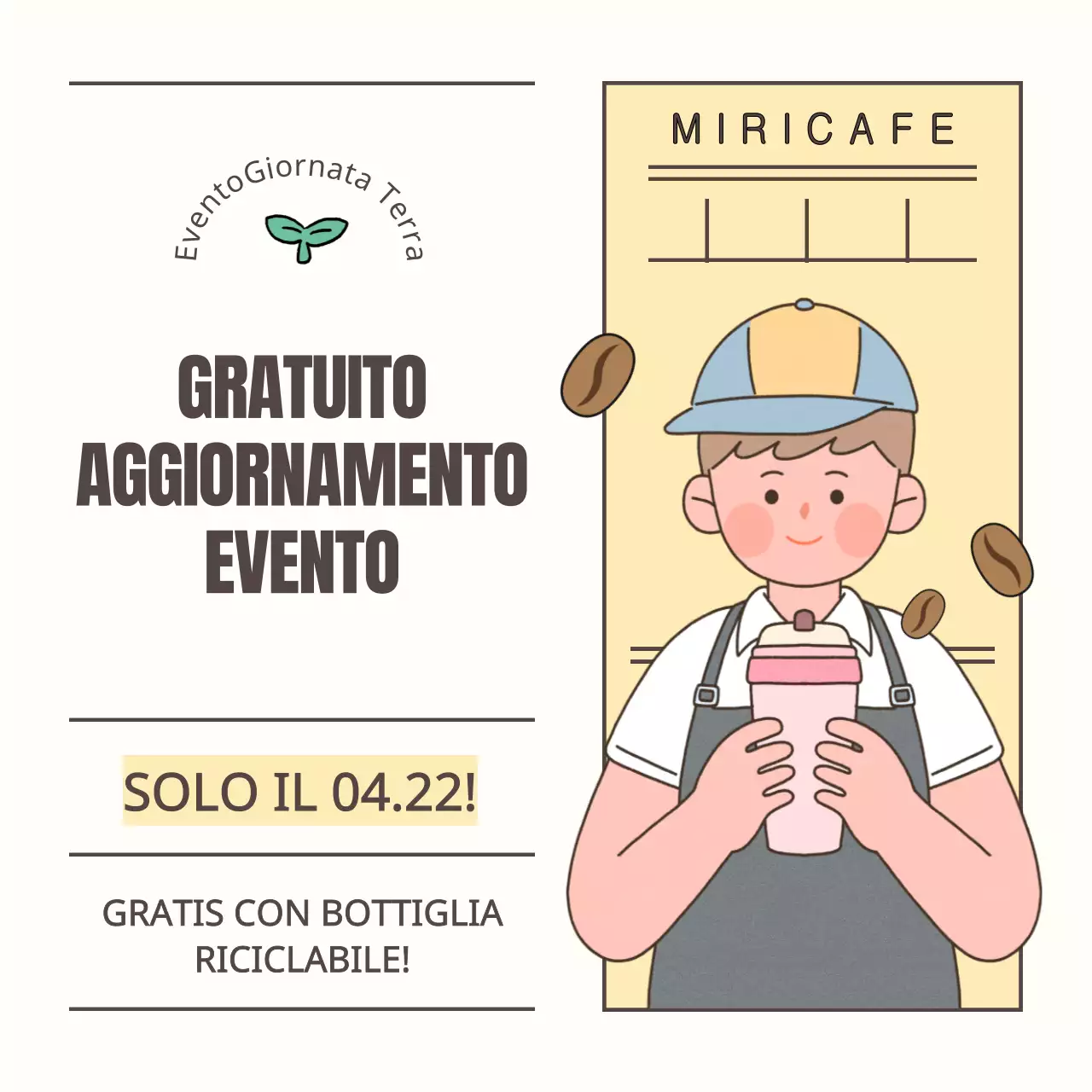 Semplice annuncio di evento per la Giornata dell'Ambiente in giallo e azzurro