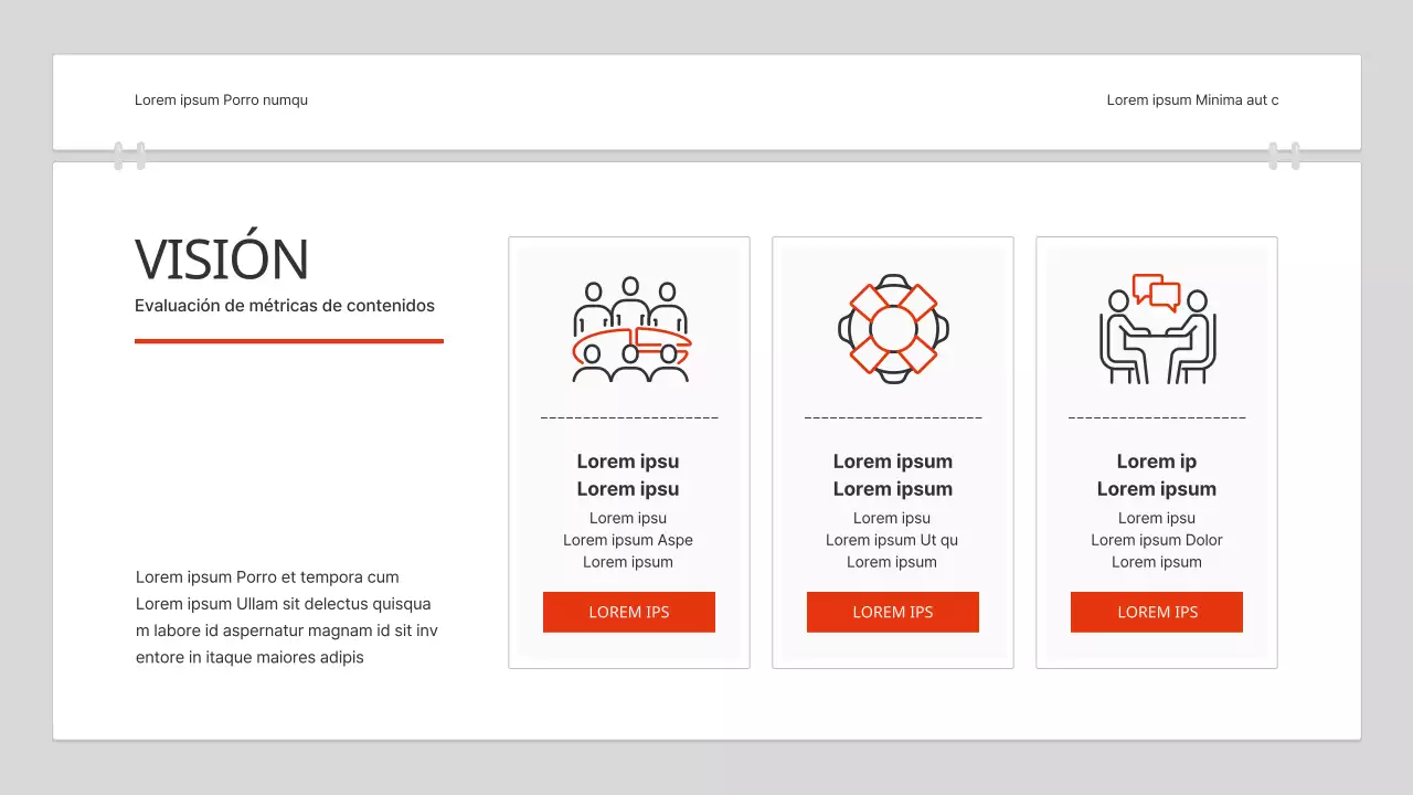 Un sencillo informe de análisis de contenidos en rojo y blanco