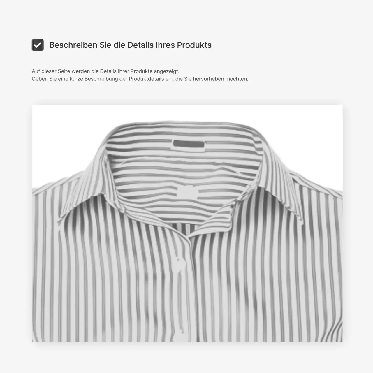 Produktbeschreibungen oder Werbung für ein Mode-Einkaufszentrum, dekoriert mit einem einfachen Stil von weißen und grauen Emojis.