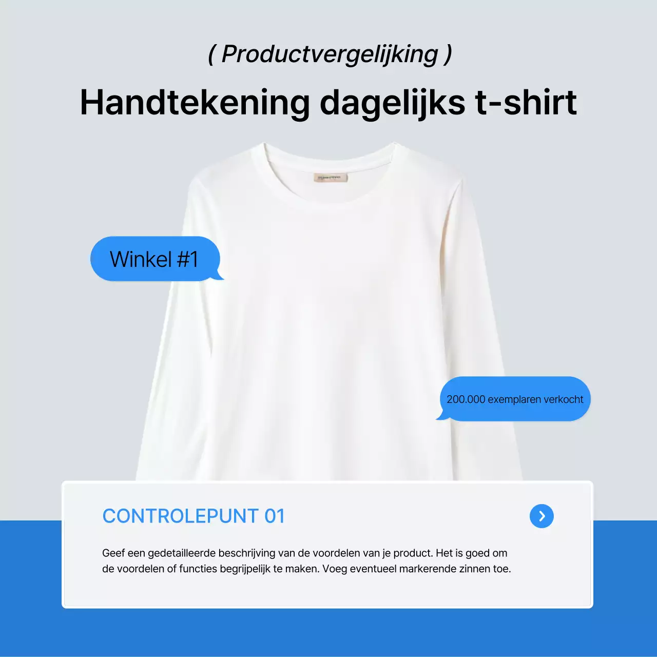 Promoot trendy modecontrolepunten in blauw en wit