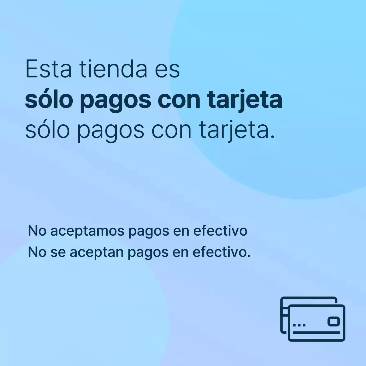 Guía de pagos minimalistas con tarjeta en azul y azul claro