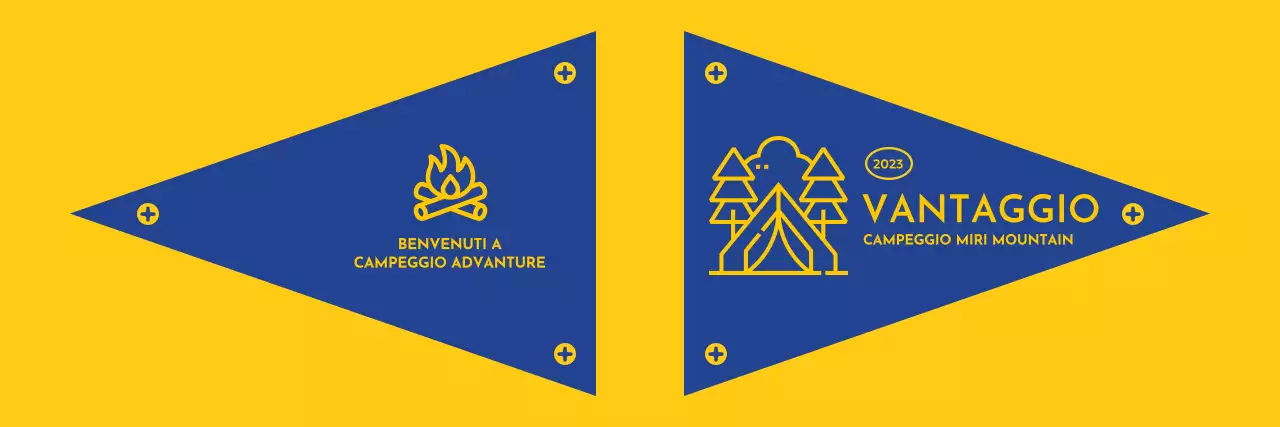 Progettare un campeggio con icone illustrate