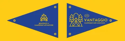 Progettare un campeggio con icone illustrate