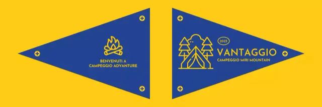 Progettare un campeggio con icone illustrate