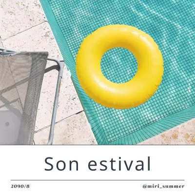 Pool party moderne en bleu et blanc post