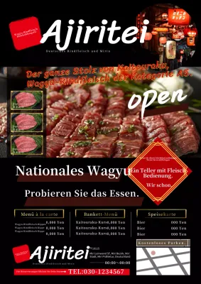 Schwarze stilvolle wagyu Holzkohlegrill Anzeige