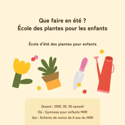 Promouvoir une école d'été des plantes jaune et verte