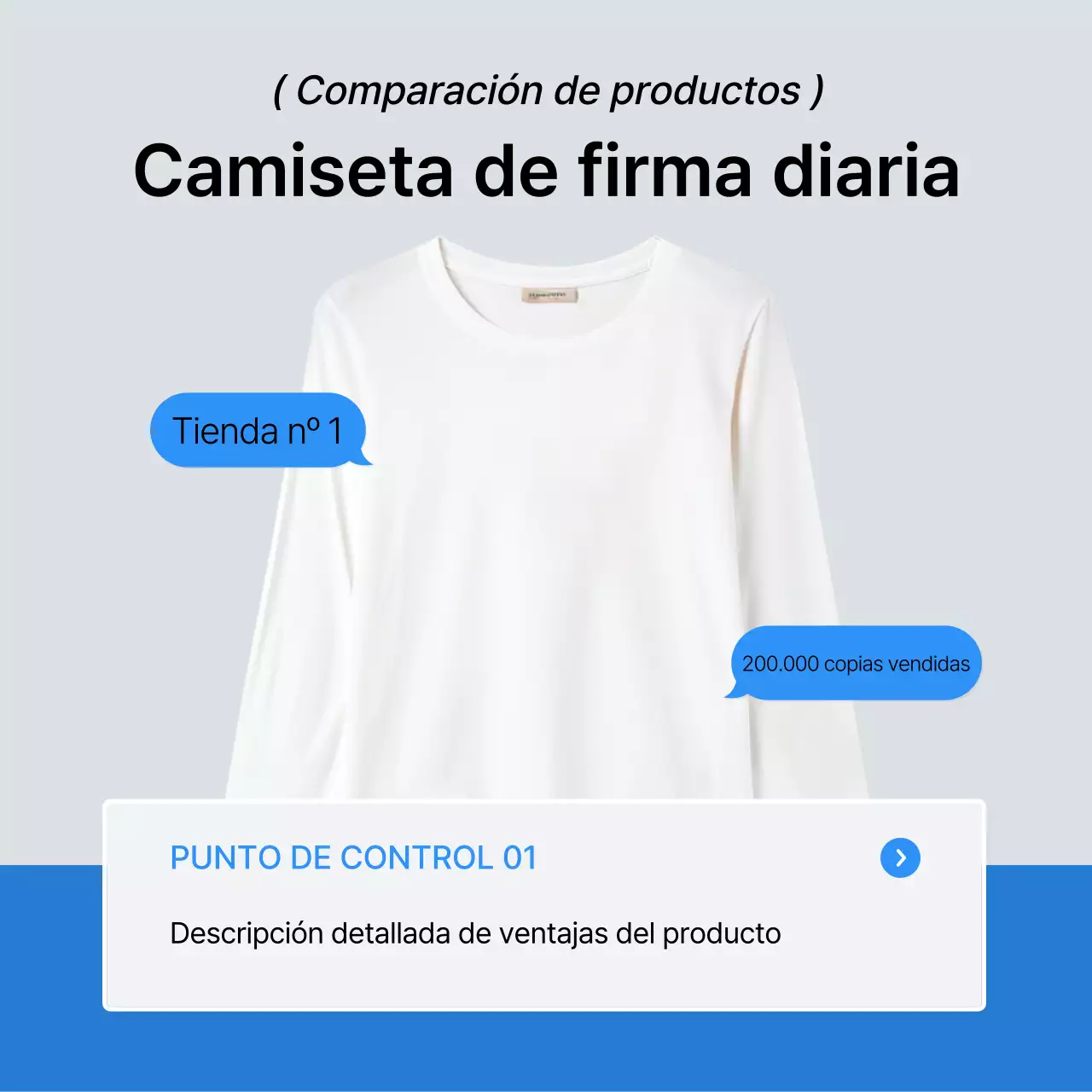 Promueva los puntos de control de moda en azul y blanco