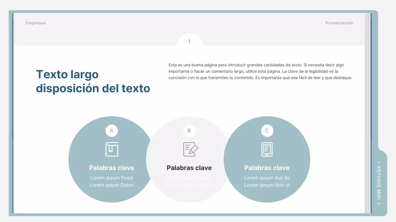 Un sencillo folleto de formación en azul claro y gris