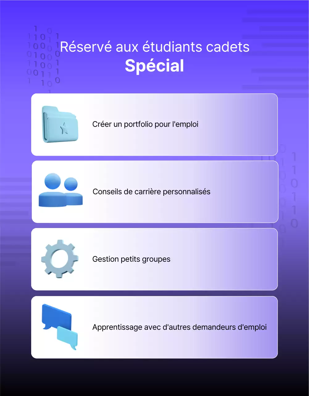 Un simple avis de recrutement de diplômés en violet et noir