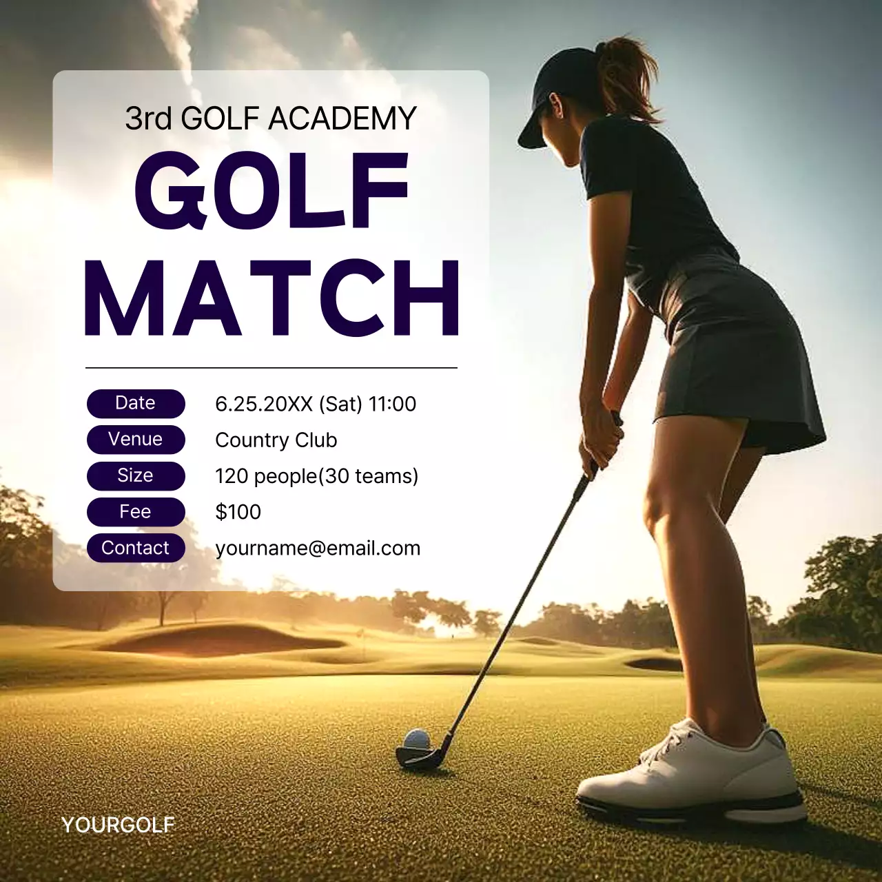 Black Professional Golf Event Social Media Post