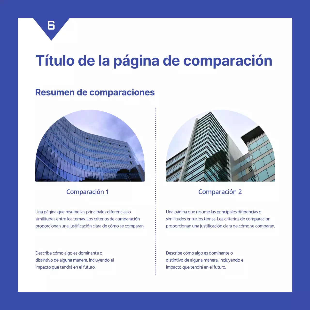 Un sencillo informe azul y blanco de evaluación del rendimiento empresarial