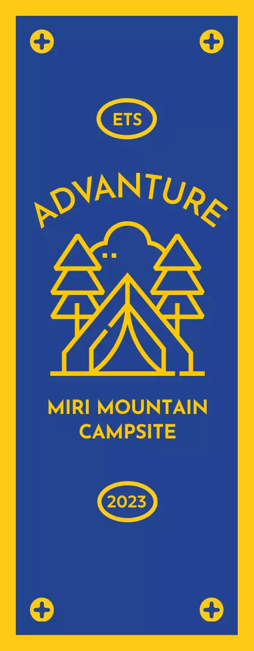 깃발 느낌의 캠핑 아이콘이 있는 디자인