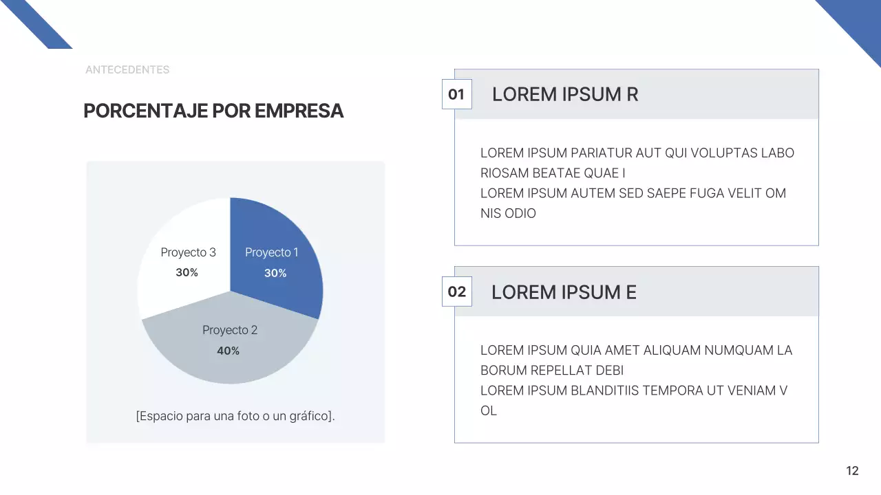 Un sencillo informe corporativo en azul y azul claro